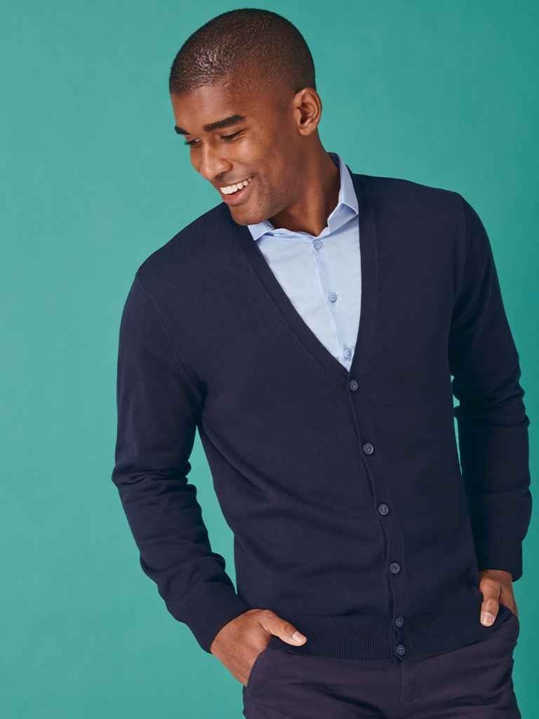 H722DONOTUSE Mens V Button Cardigan image 1