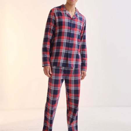 SF74 SFM74 Mens Tartan Lounge Set image 1