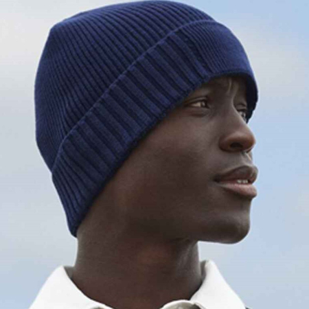 BB438N B438N Beechfield Organic Cotton Engineered Patch Beanie image 1