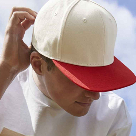 BB662 B662 Beechfield Contrast Flat Peak 6 Panel Cap image 1