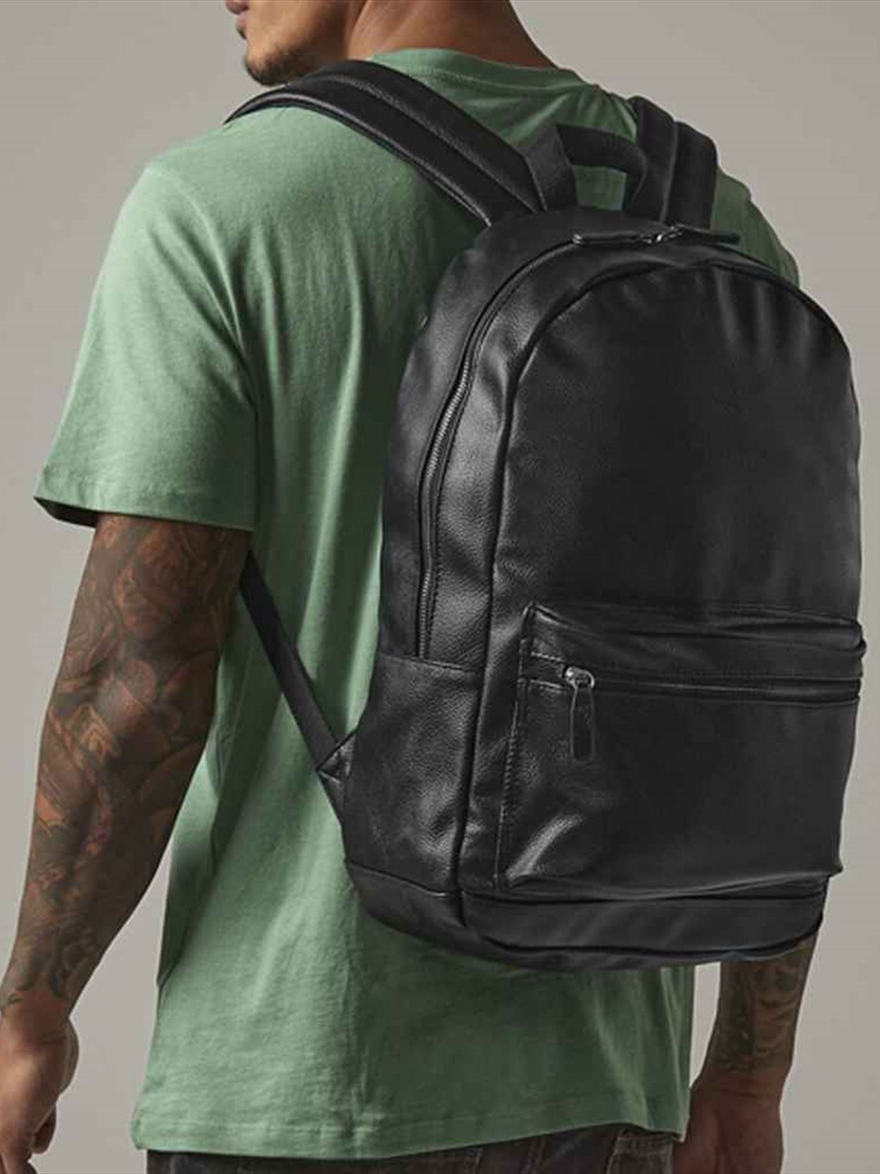 BG255 BagBase Faux Leather Backpack image 1