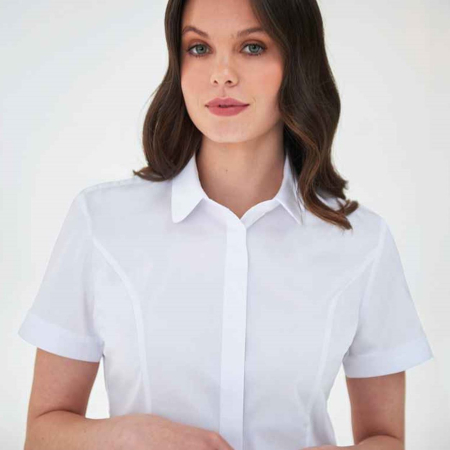 BK133 2269 Brook Taverner Ladies Soave Short Sleeve Poplin Shirt image 1