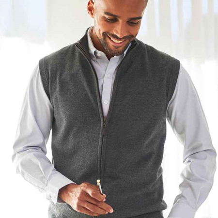 BK557 4372 Brook Taverner Lincoln Knitted Zip Gilet image 1