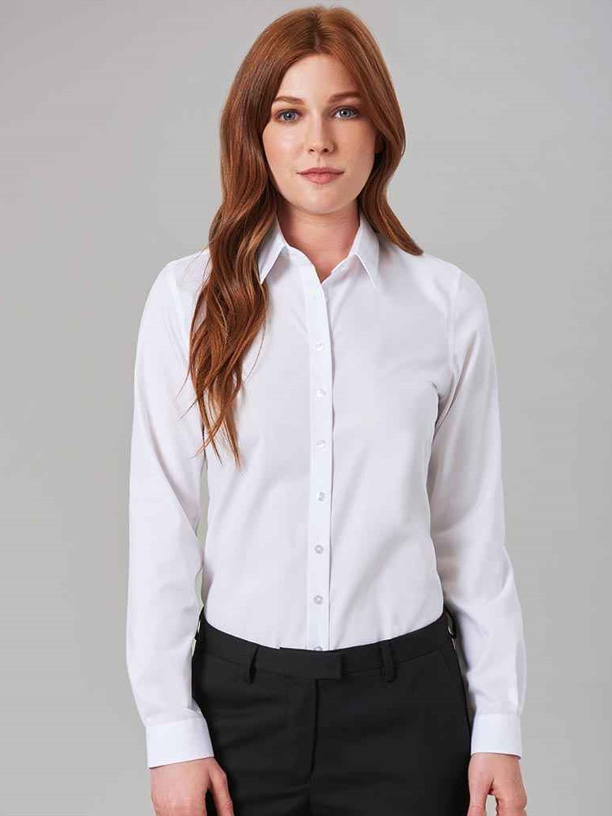 BK591 2350 Brook Taverner Ladies Silvi Fitted Long Sleeve Blouse image 1