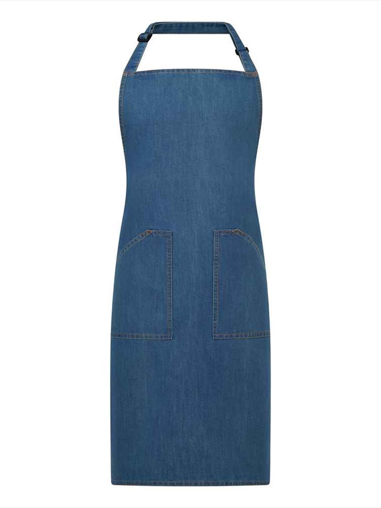 BR504 Brand Lab Denim Adjustable Bib Pocket Apron image 1
