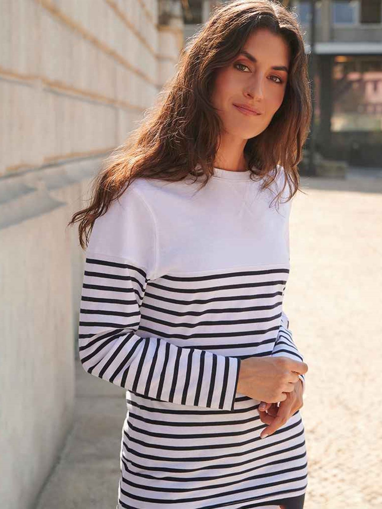 FR134 Front Row Unisex Long Sleeve Breton Striped T-Shirt image 1
