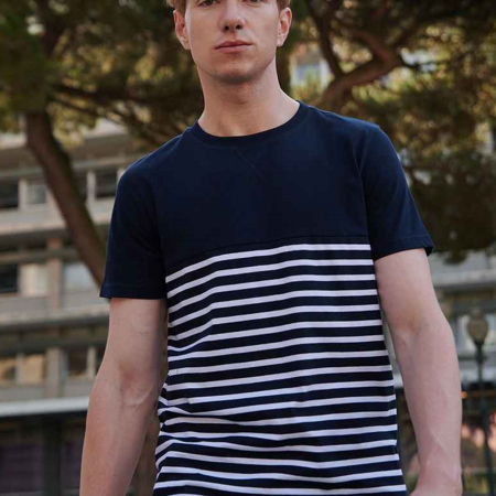 FR135 Front Row Unisex Breton Striped T-Shirt image 1