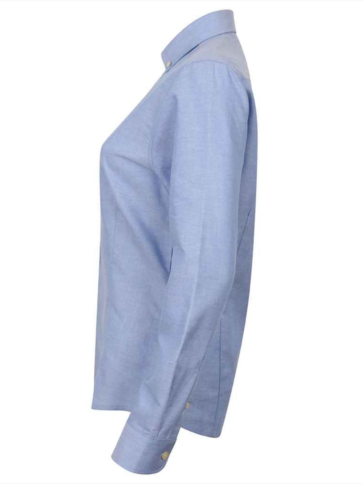H513R Henbury Ladies Modern Long Sleeve Regular Fit Oxford Shirt image 3