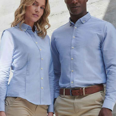 H513R Henbury Ladies Modern Long Sleeve Regular Fit Oxford Shirt image 1