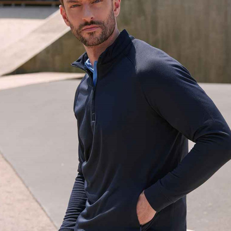 H862 Henbury Zip Neck Wicking Top image 1