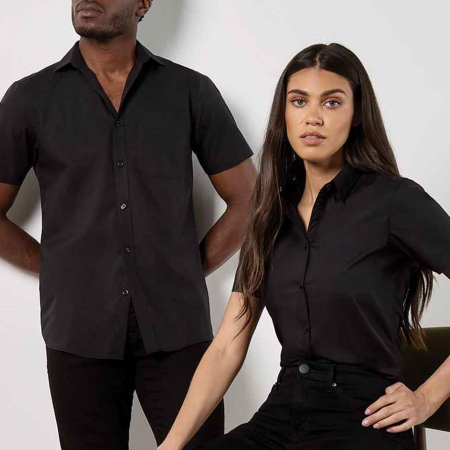 K141 KK141 Kustom Kit Short Sleeve Tailored Poplin Shirt image 1