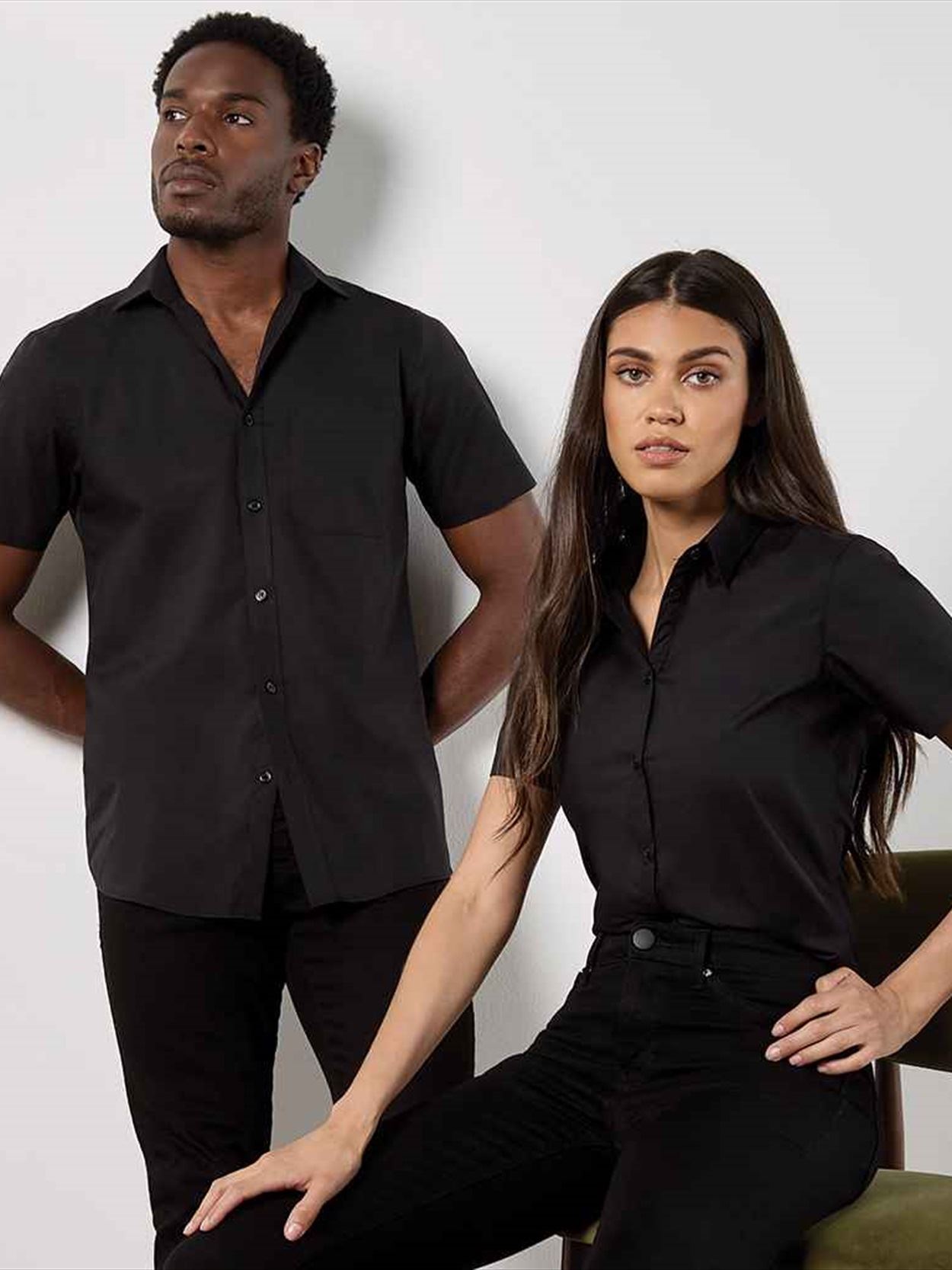 K141 KK141 Kustom Kit Short Sleeve Tailored Poplin Shirt image 1