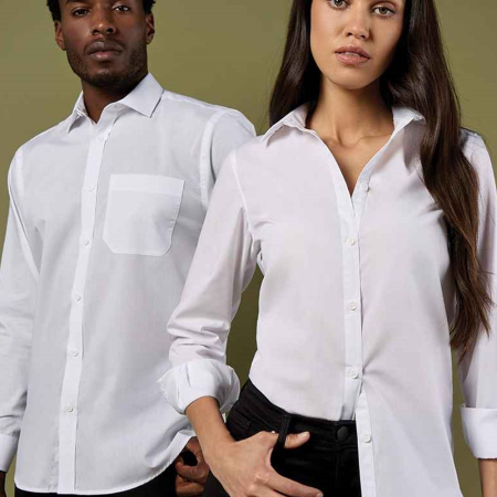 K142 KK142 Kustom Kit Long Sleeve Tailored Poplin Shirt image 1
