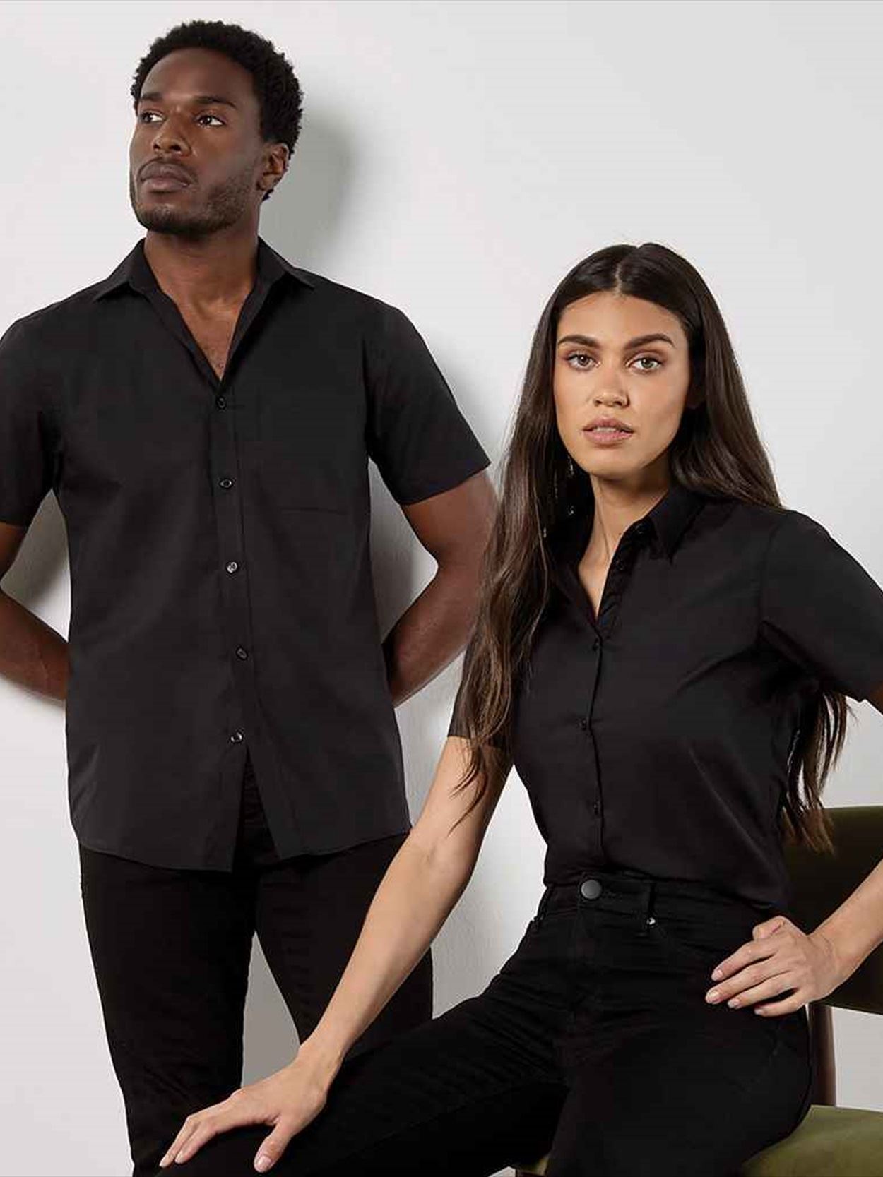 K241 KK241 Kustom Kit Ladies Short Sleeve Tailored Poplin Shirt image 1