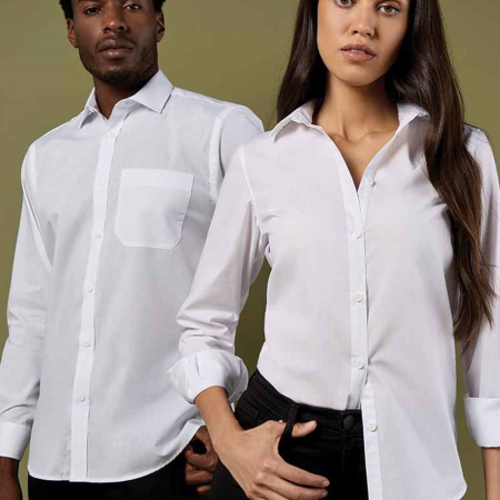 K242 KK242 Kustom Kit Ladies Long Sleeve Tailored Poplin Shirt image 1