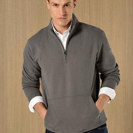 K339 KK339 Kustom Kit Regular Fit 1/4 Zip Piqué Sweatshirt image 1