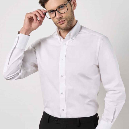 K386 KK386 Kustom Kit Long Sleeve Tailored City Business Shirt image 1