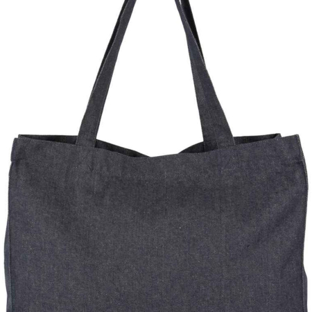 KI5229 Kimood Large Recycled Cotton Denim Look Shopping Bag image 1