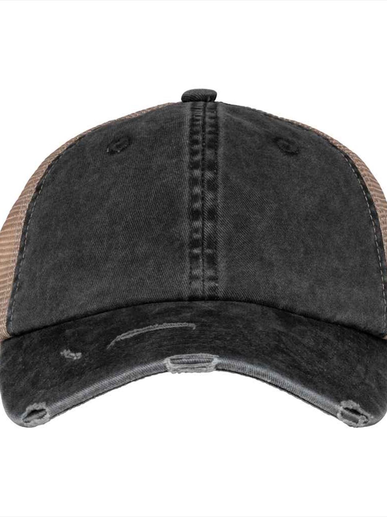NS027 Native Spirit Washed Trucker Destroy Cap image 1