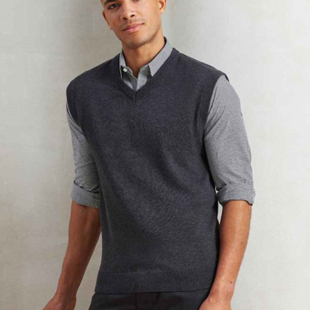 PR699 Premier Sleeveless Cotton Acrylic V Neck Sweater image 1