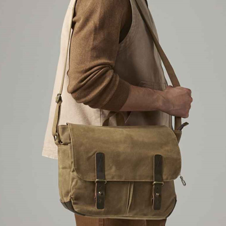 QD653 Quadra Heritage Waxed Canvas Messenger Bag image 1