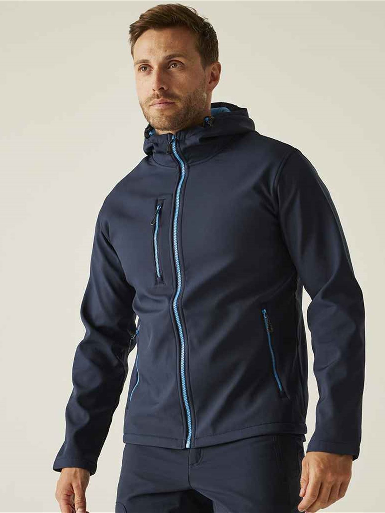 RG454 TRA705 Regatta Navigate Two Layer Hooded Soft Shell Jacket image 2