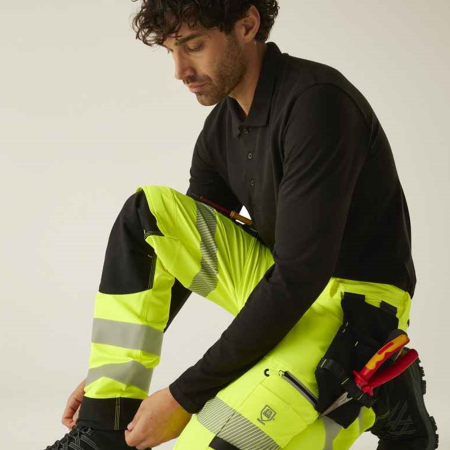 RG537 TRJ603 Regatta High Visibility Infiltrate Stretch Holster Trousers image 1