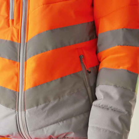RG548 TRA943 Regatta High Visibility Two Tone Thermal Baffle Jacket image 1