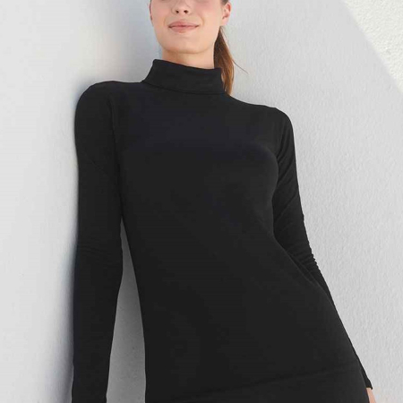 SK125 SF Clothing Ladies Feel Good Stretch Roll Neck T-Shirt image 1