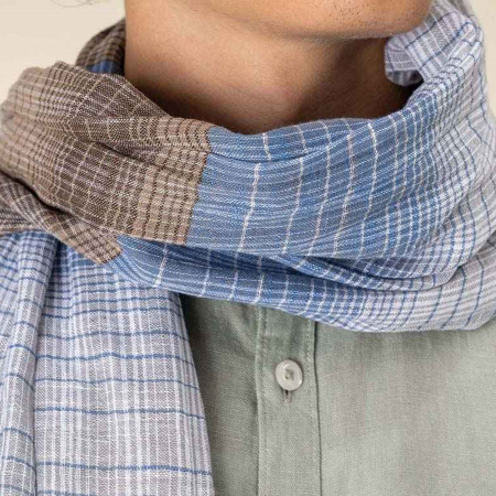 SP147 Spasso Brown Double Striped Scarf image 1