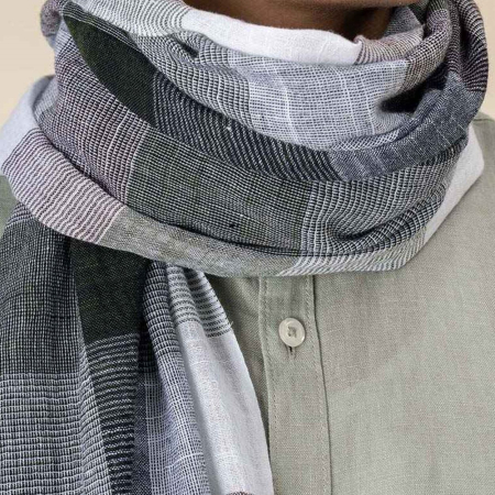 SP149 Spasso Greenish Check Scarf image 1