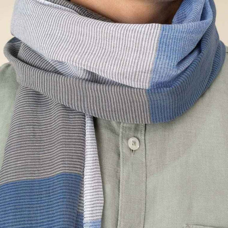 SP152 Spasso Blue Check Scarf image 1