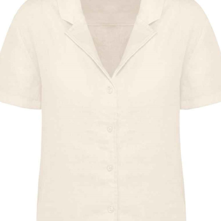 SP523 Spasso Ladies Short Sleeve Linen Bowling Collar Shirt image 1