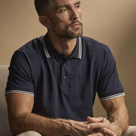 T1407 1407 Tee Jays Luxury Stretch Tipped Polo Shirt image 1