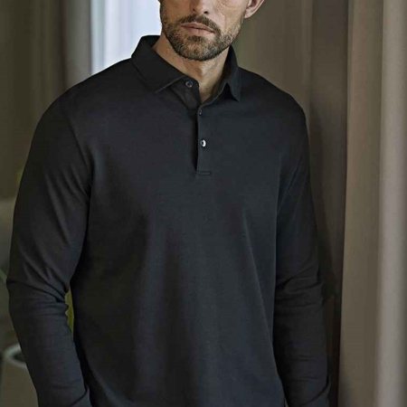 T1442 1442 Tee Jays Pima Cotton Long Sleeve Polo Shirt image 1