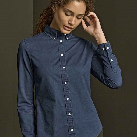 T4003 4003 Tee Jays Ladies Long Sleeve Casual Twill Shirt image 1