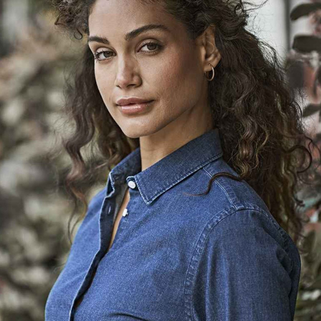 T4005 4005 Tee Jays Ladies Denim Shirt image 1