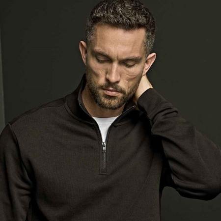 T5506 5506 Tee Jays Ribbed Interlock Half Zip Sweatshirt image 1