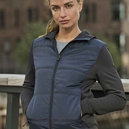 T9113 9113 Tee Jays Ladies Hybrid-Stretch Hooded Jacket image 1