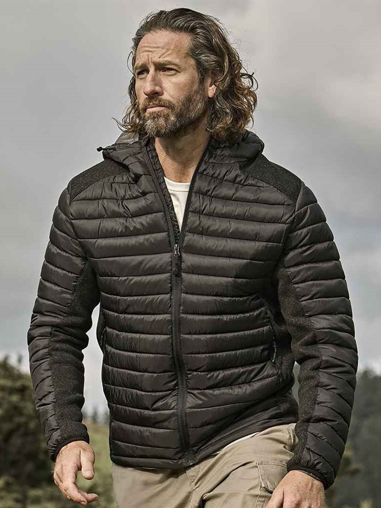 T9610 9610 Tee Jays Crossover Hooded Padded Outdoor Jacket image 1