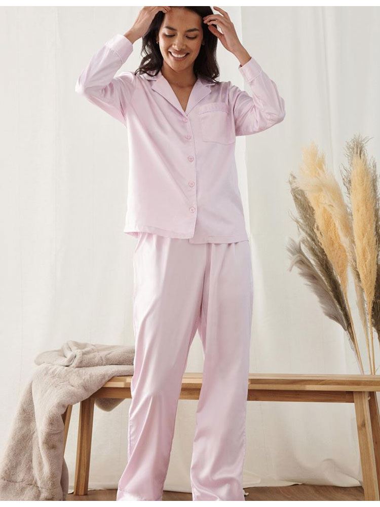 TC055 Ladies Satin Long Pyjamas image 1