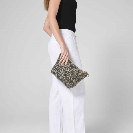 W330 Westford Mill Leopard Print Canvas Accessory Bag image 1