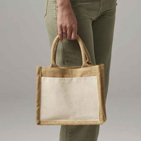 W425 Westford Mill Pocket Jute Gift Bag image 1
