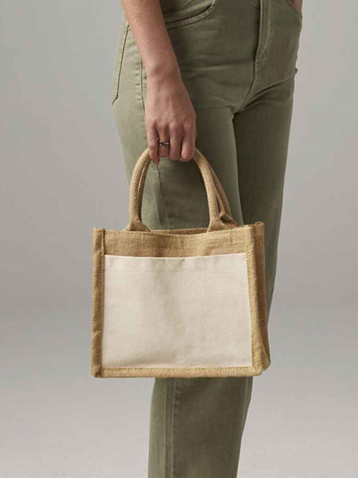 W425 Westford Mill Pocket Jute Gift Bag image 1