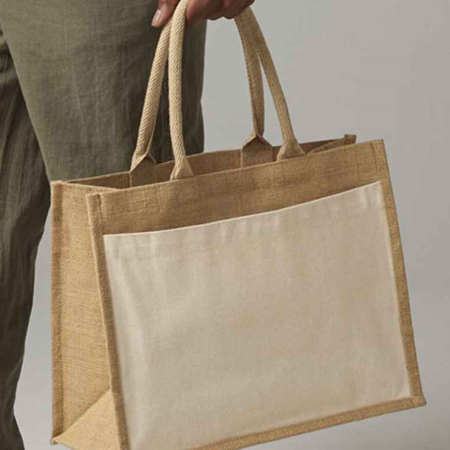 W427 Westford Mill Pocket Jute Shopper image 1