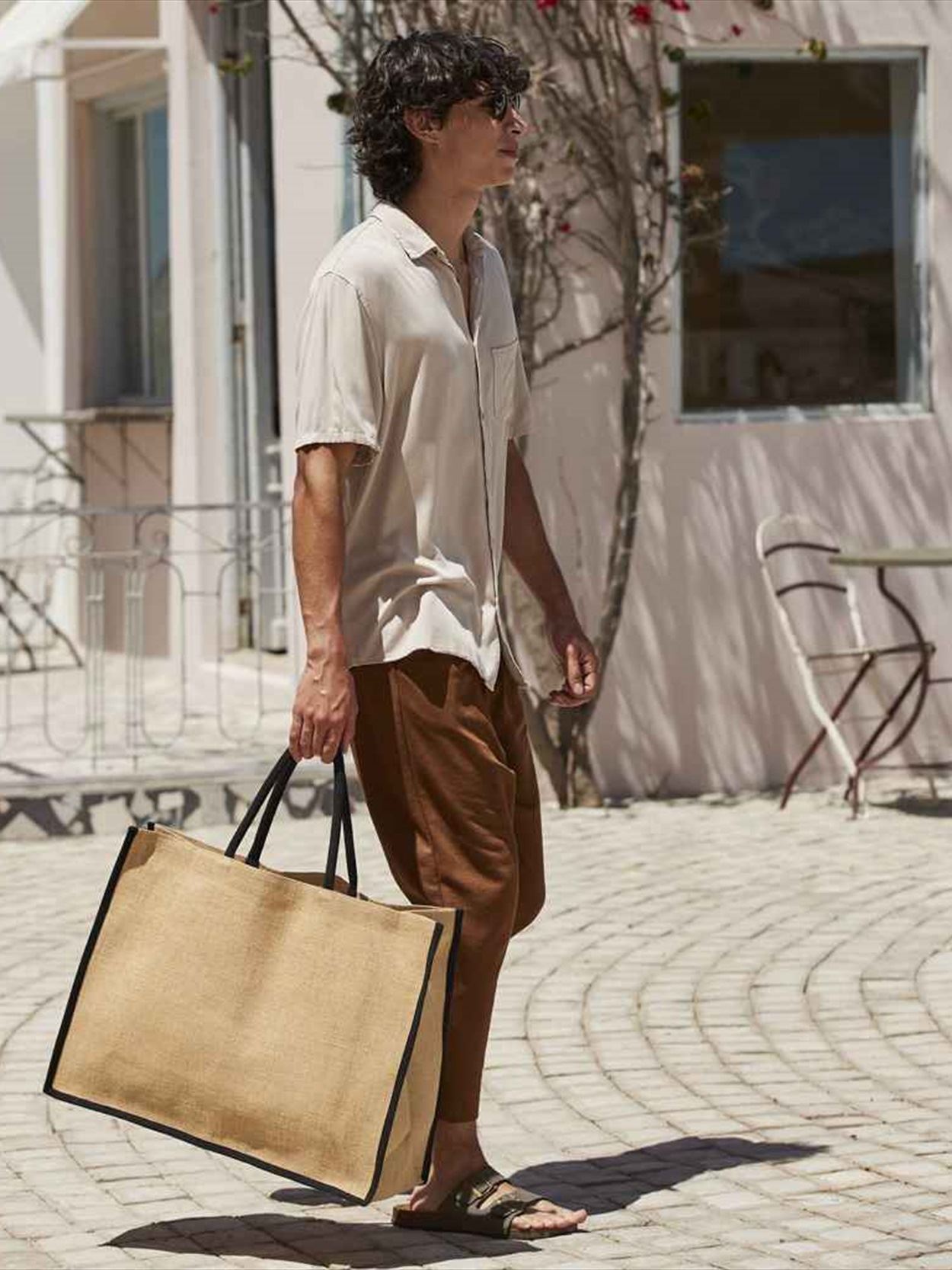 W475 Westford Mill Natural Starched Jute Market Shopper image 1