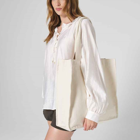 W940 Westford Mill Chevron Handle Shopper image 1