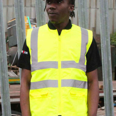 WR007 DWHV14 Warrior Hi-Vis Reversible Bodywarmer image 1