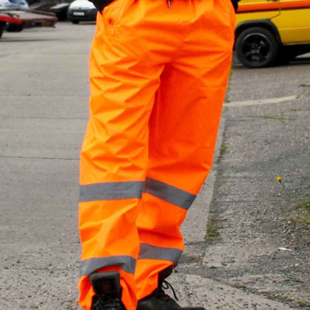 WR010 DWHV36 Warrior Hi-Vis Overtrousers image 1