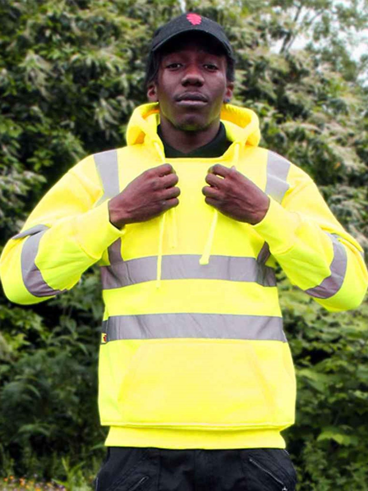 WR012 DWHV44 Warrior Hi-Vis Pull On Hoodie image 2